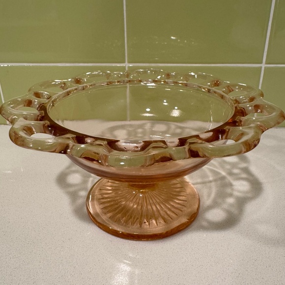 Anchor Hocking Old Colony Pink Depression Glass Compote - Picture 6 of 6